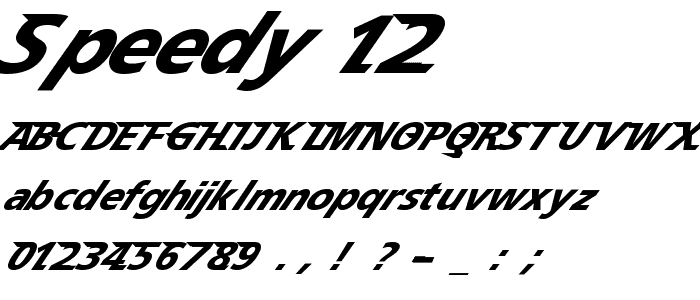 Speedy 12 font